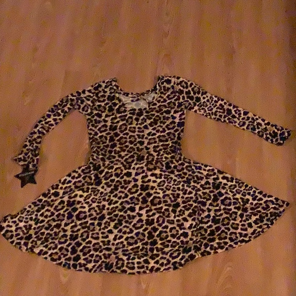 Pixie Lane Long Sleeve Skater Dress Leopard